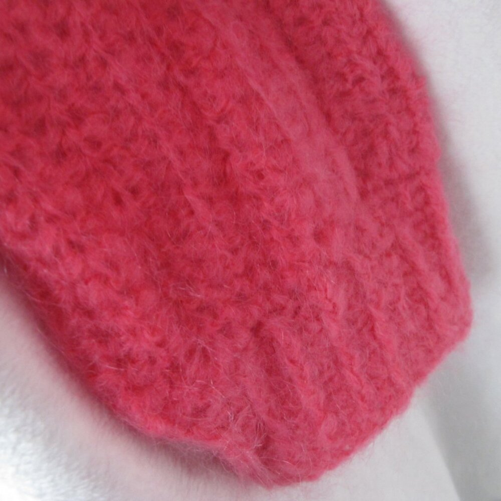 NEW Handmade Bright Pink Mohair Oversized Crop Sweater - Picture 6 of 10